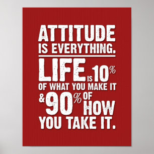 Poster L'attitude est tout - Rouge