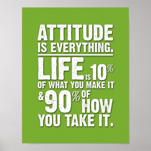 Poster L'attitude est tout - Vert (Devant)