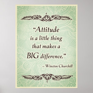 Poster L'attitude est une petite chose - Citation positiv