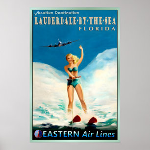 Poster Lauderdale-by-the-Sea Floride Eastern Air Lines