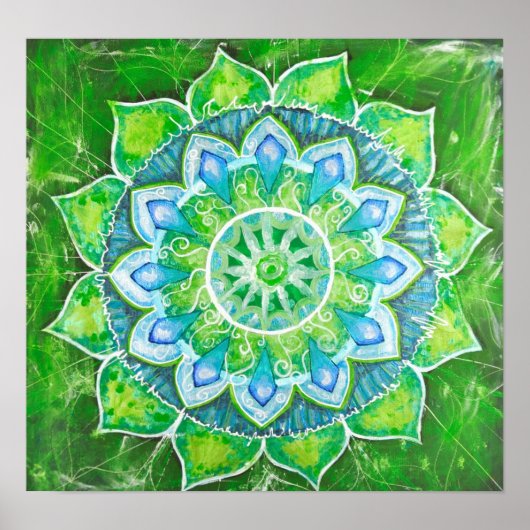 Poster L'aura du centre d'énergie vert du chakra du coeur (Devant)