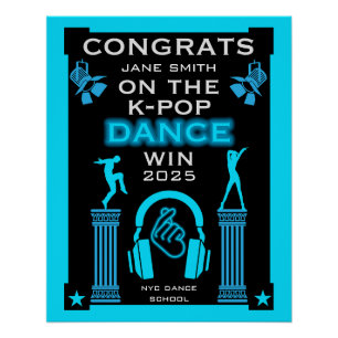 Poster Lauréat du concours de danse K-Pop Félicitations