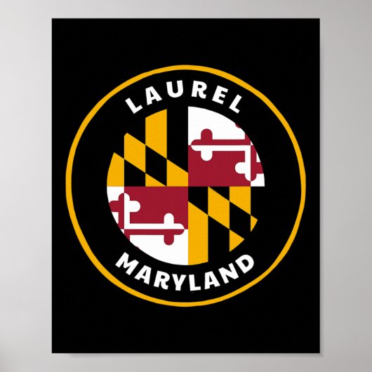 Poster Laurel Maryland Md Drapeau Dge Médaillon Souvenir (Devant)