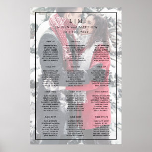 Poster Lauren Monogram Photo Mariage élégant