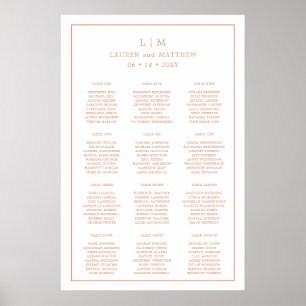Poster Lauren Rose Gold Monogramme Mariage élégant