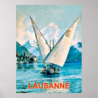 Lausanne, Lac de Genève, Suisse, voyage vintage