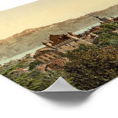 Poster Lausanne, vue générale, avec Alpes Savoie, Genève  (Coin)