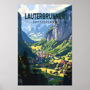 Poster Lauterbrunnen Suisse Voyage Art Vintage
