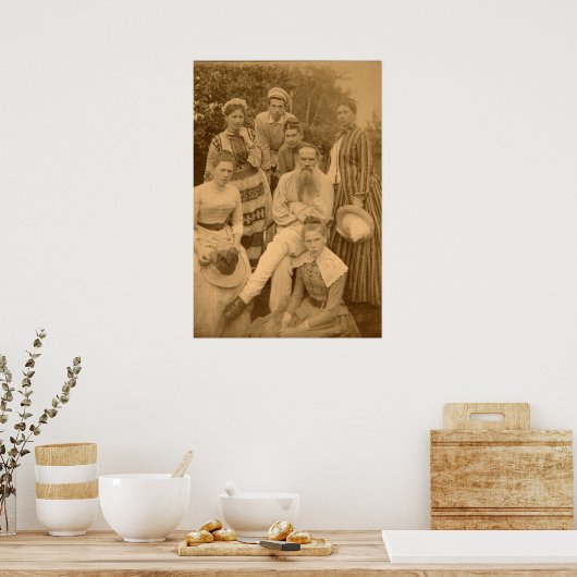 Poster L'auteur Leo Tolstoï avec sa famille (Cuisine)
