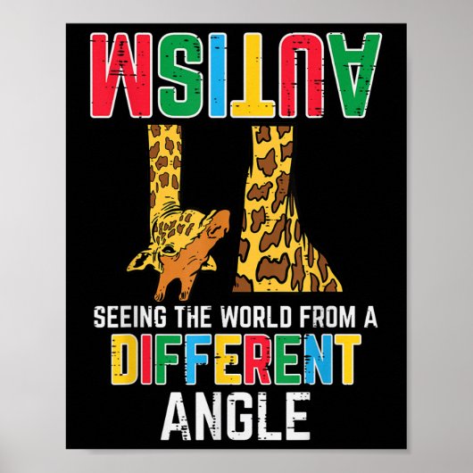 Poster L'autisme de la girafe à la vue d'un monde différe (Devant)