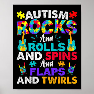 Poster L'autisme déchire et roule pour un mois de sensibi