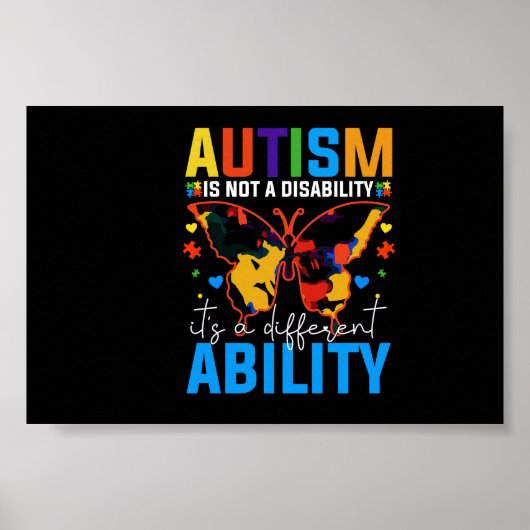 Poster L'Autisme N'Est Pas Un Handicap, C'Est Un Différen (Devant)
