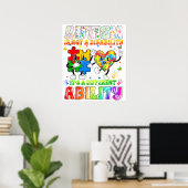 Poster l'autisme n'est pas un handicap c'est une capacité (Bureau à domicile)