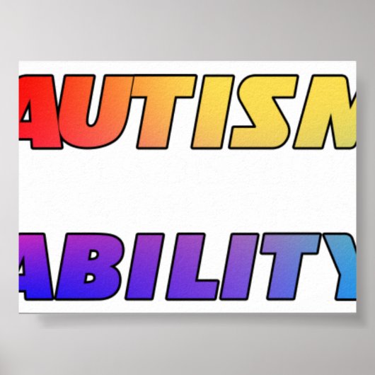 Poster L'autisme n'est pas un handicap Version noire (Devant)