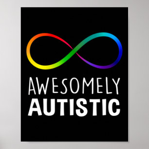 Poster L'Autisme Rouge Au Lieu De L'Infini Awesomement Au