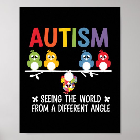 Poster L'Autisme Voit Le Monde D'Un Autre Angle Coupé (Devant)