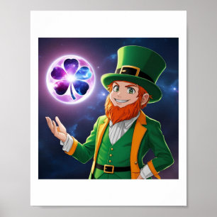 Poster L'autocollant de la lune du Leprechaun