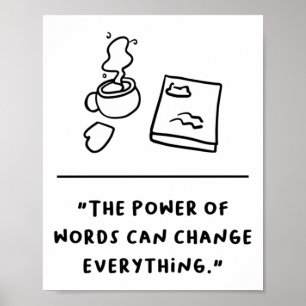 Poster L'autocollant Le pouvoir des mots peut tout change