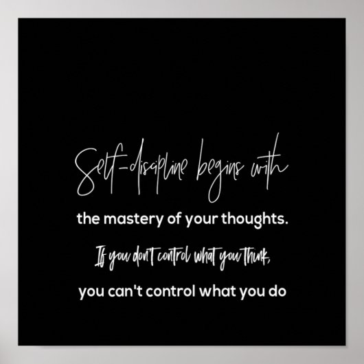 Poster l'autodiscipline commence par la maîtrise de votre (Devant)