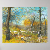 Poster L'automne doré dans une aquarelle en chênaie (Devant)