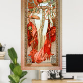 Poster L'Automne par Alphonse Mucha (Bureau à domicile)