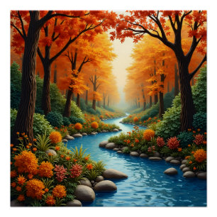 Poster L'automne sur la rivière