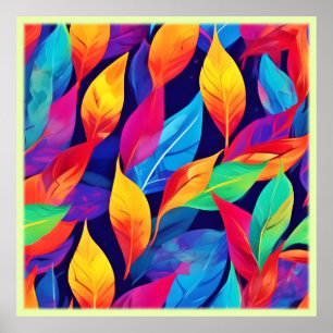 Poster L'Automne Vibrant Laisse L'Art Abstrait