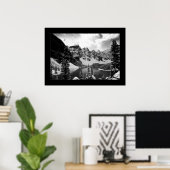 Poster L'autre lac de Moraine (noir et blanc) (Bureau à domicile)