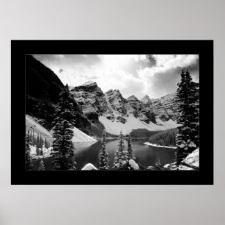 Poster L'autre lac de Moraine (noir et blanc)