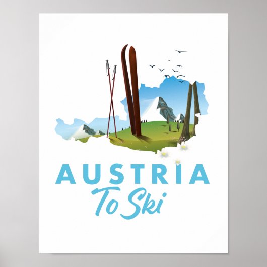 Poster L'Autriche pour skier. (Devant)