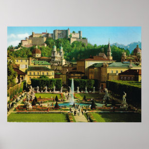 Poster L'Autriche, Salzbourg, Schloss Hollenberg, jardins