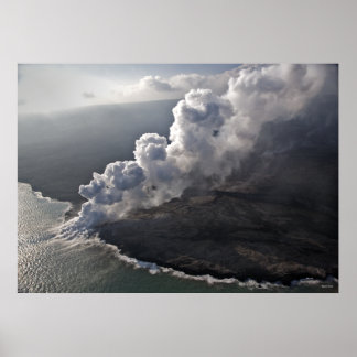 Poster Lava rencontre la mer - Hawaii