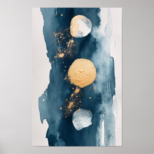 Poster Lavage aquarelle aux formes circulaires