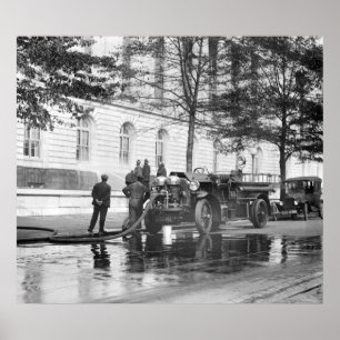 Poster Lavage de puissance de camion de pompiers, 1923