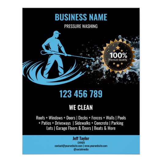 Poster Lavage de puissance de pression professionnel Gold (Devant)