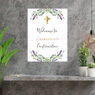 Poster Lavande de verdure fleurie Confirmation bienvenue