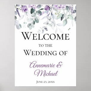 Poster Lavande et Eucalyptus Bienvenue à notre Mariage
