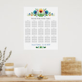 Poster Lavande et Jaune de fleurs folkloriques polonaises (Cuisine)