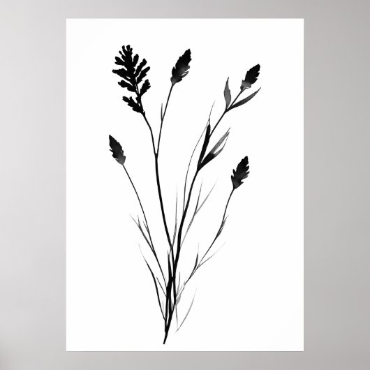 Poster Lavande noir et blanc monfleur art (Devant)