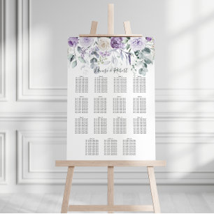 Poster Lavande Peonies violettes Roses blanches Plan de s