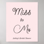 Poster Lavande Rose Mariage Shower Miss to Mrs  (Devant)