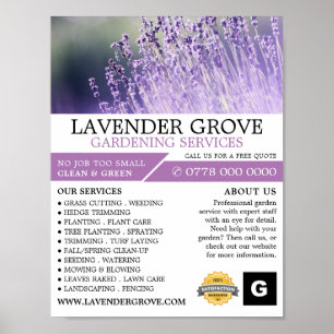 Poster Lavande violette, Service de jardinage, Horticulte