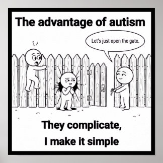 Poster L'avantage de l'autisme : une pensée simple et dir