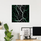 Poster Lave de l'espace craqué - blanc/forêt (Bureau à domicile)