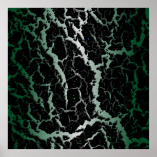Poster Lave de l'espace craqué - blanc/forêt