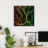 Poster Lave de l'espace craqué - Rainbow ROYGB (Bureau à domicile)