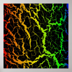 Poster Lave de l'espace craqué - Rainbow ROYGB