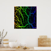 Poster Lave de l'espace fissuré - Arc-en-ciel OYGBP (Cuisine)