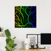 Poster Lave de l'espace fissuré - Arc-en-ciel OYGBP (Bureau à domicile)