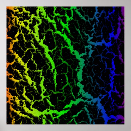 Poster Lave de l'espace fissuré - Arc-en-ciel OYGBP (Devant)
